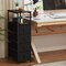 Narrow Dresser for Small Spaces | Black Slim Chest with 4 Fabric Drawers & Shelves | Anti-Tip Bedside Organizer (34.25"H x 10.04"W)